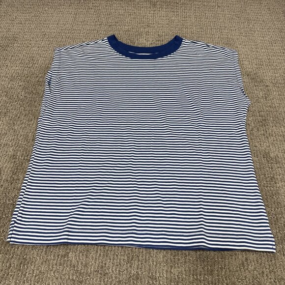 Loft Top Blue White Striped Cap Sleeve Women’s Size XS - Picture 1 of 11
